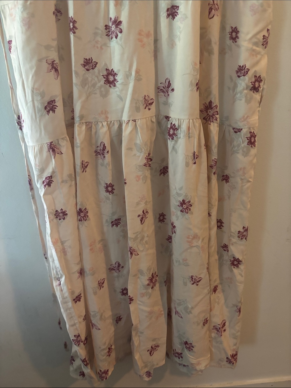 Lucky Brand Boho Floral Tiered Split Neck Midi Dress Size XL - Picture 6 of 11